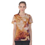 Burnt paper texture print design Women s Cotton T-Shirt