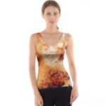 Burnt paper texture print design Women s Basic Tank Top