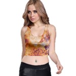 Burnt paper texture print design Racer Back Crop Top