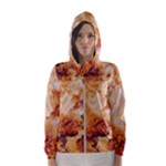Burnt paper texture print design Women s Hooded Windbreaker