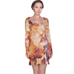 Burnt paper texture print design Long Sleeve Nightdress