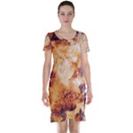 Burnt paper texture print design Short Sleeve Nightdress