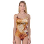 Burnt paper texture print design Camisole Leotard 