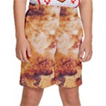Burnt paper texture print design Kids  Basketball Shorts