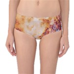 Burnt paper texture print design Mid-Waist Bikini Bottoms