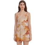 Burnt paper texture print design Body Wrap Sleeveless V-Neck Mini Dress