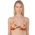 Burnt paper texture print design Reversible Tri Bikini Top