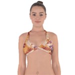 Burnt paper texture print design Halter Neck Bikini Top