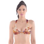Burnt paper texture print design Plunge Bikini Top
