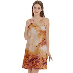 Round Neck Sleeve Casual Dress With Pockets 
