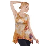 Burnt paper texture print design Side Drop Tank Tunic