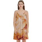 Burnt paper texture print design Mini Camis Dress With Pockets