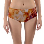Burnt paper texture print design Reversible Mid-Waist Bikini Bottoms