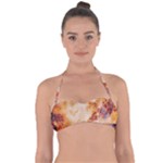 Burnt paper texture print design Tie Back Bikini Top