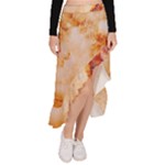 Burnt paper texture print design Asymmetrical Ruffle Hem Skirt 