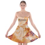 Burnt paper texture print design Strapless Bra Top Dress
