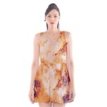 Burnt paper texture print design Scoop Neck Skater Dress