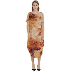 Cold Shoulder Loose Fit Dress With Pockets 