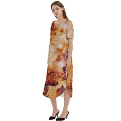 Cold Shoulder Loose Fit Dress With Pockets 