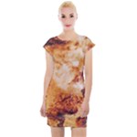Burnt paper texture print design Cap Sleeve Bodycon Dress