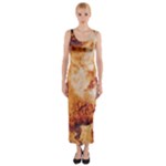 Burnt paper texture print design Fitted Maxi Dress