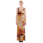 Burnt paper texture print design Thigh Split Maxi Dress
