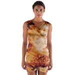 Burnt paper texture print design Wrap Front Bodycon Dress