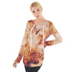 Burnt paper texture print design Tie Up T-Shirt