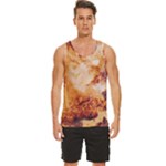 Burnt paper texture print design Men s Wide Collar Tank Top