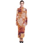 Burnt paper texture print design Turtleneck Maxi Dress