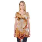 Burnt paper texture print design Short Sleeve Tunic 