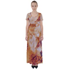 High Waist Short Sleeve Maxi Dress 