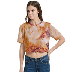 Women s Round Neck Short Sleeve Crop Top 
