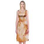 Burnt paper texture print design Midi Sleeveless Dress