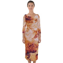 Quarter Sleeve Midi Bodycon Dress 