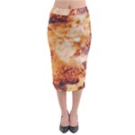 Burnt paper texture print design Midi Pencil Skirt