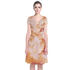 Short Sleeve Front Wrap Dress 