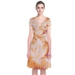 Burnt paper texture print design Short Sleeve Front Wrap Dress