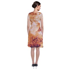 Short Sleeve Front Wrap Dress 