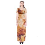 Burnt paper texture print design Short Sleeve Maxi Dress