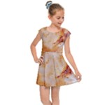 Burnt paper texture print design Kids  Cap Sleeve Dress