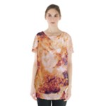 Burnt paper texture print design Skirt Hem Sports Top