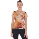 Burnt paper texture print design Short Sleeve Sports Top 