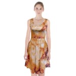 Burnt paper texture print design Racerback Midi Dress