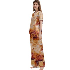 Short Sleeve Satin Pajamas Set With Pockets 