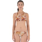 Burnt paper texture print design Perfectly Cut Out Bikini Set