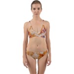 Burnt paper texture print design Wrap Around Bikini Set