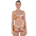 Burnt paper texture print design Racerback Boyleg Bikini Set