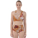 Burnt paper texture print design Racer Back Bikini Set