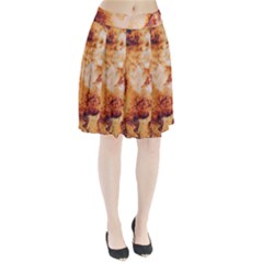 Burnt paper texture print design Pleated Skirt from ArtsNow.com
